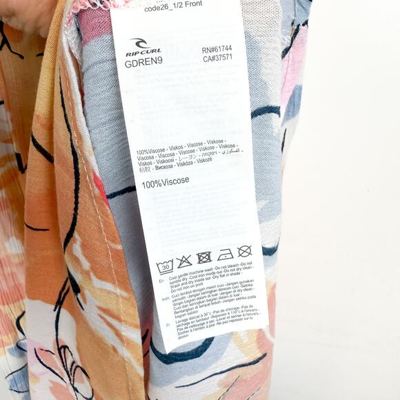 NWT Ripcurl Womens Bloom Floral Long Maxi Tank Dress White Pink - S - Picture 6 of 10